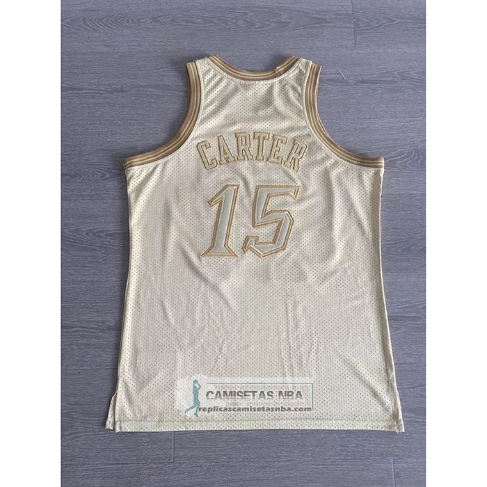 Camiseta Toronto Raptors Vince Carter NO 15 Mitchell & Ness 1998-99 Oro
